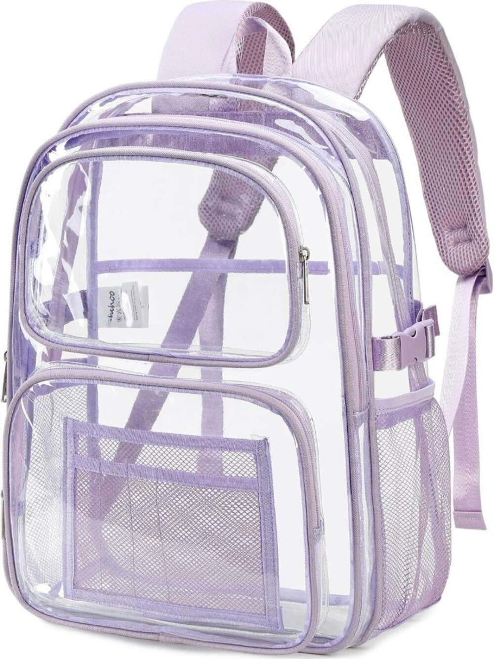 Large Heavy Duty Clear Backpack for School - Transparent Multi Pocket Bookbag